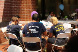 Firefighters at community partners luncheon