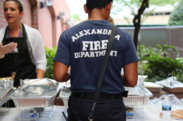 Firefighter at community partners luncheon