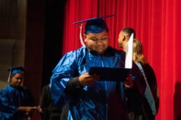 Student receiving diploma