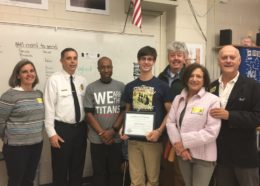 Rita Longhofer, Chief Robert Dube, Principal Jesse Dingle, Addison Guynn, Steven Crosette, Katherine Flanigan, and Robert Guynn