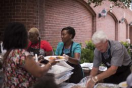 Food being served at community partners luncheon