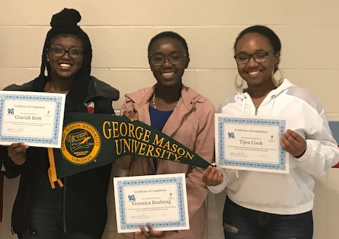 T.C. Williams Seniors and EIP graduates Ceairah Britt, Veronica Buabeng, and Tijea Cook