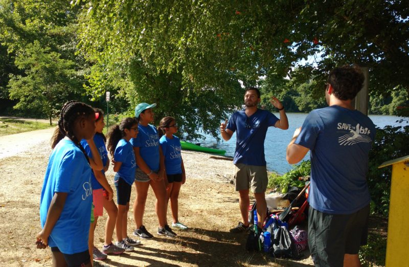 Students learning about aquatic systems.