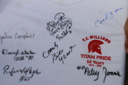 T.C. T-shirt of 50th anniversary with '71 Titan signatures 