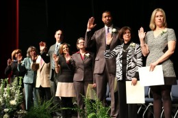 New School Board members swearing in.