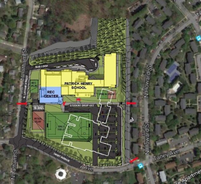 Aerial View of Patrick Henry Schematic Design