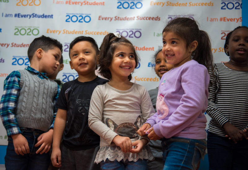 Children at the ECC ribbon cutting