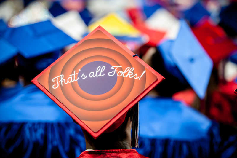 That's All Folks appears on graduation cap