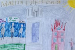 student artwork for MLK Day