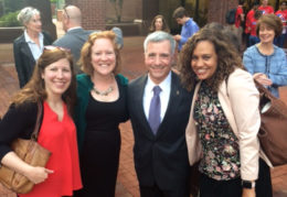 George Demetriades with PTA president Christine Raino and Julia Stills