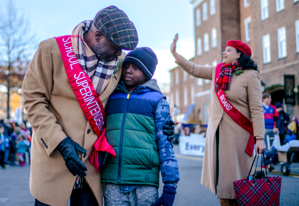 Superintendent and his son at the parade