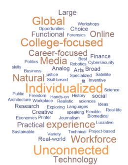 Student focus group word cloud