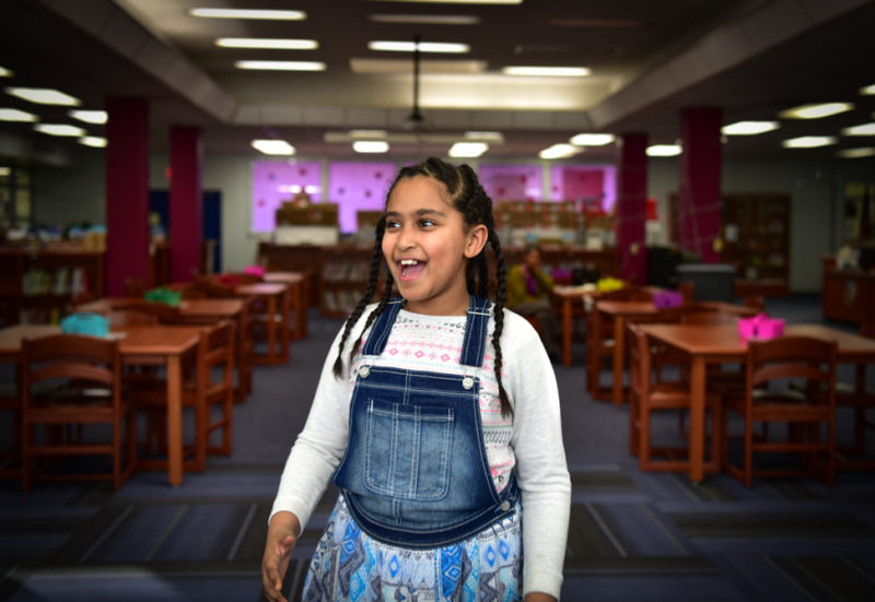 Fifth-grader Maya Belay is a member of the Cantamos ensemble