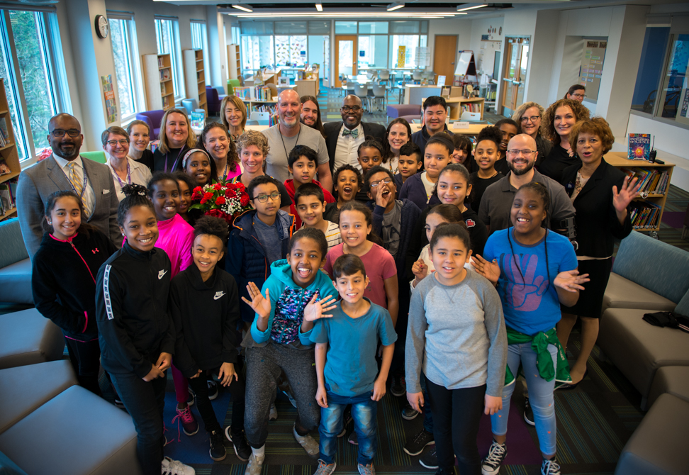 Ferdinand T Day Staff and Students gathered for Teacher of the Year announcement