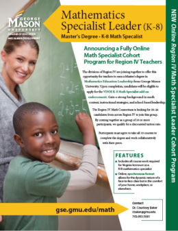 GMU Math Specialist Leader K-8 Flier