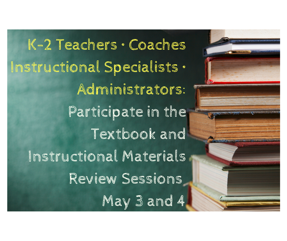 Invitation to Teacher Textbook Review May 3 and 4