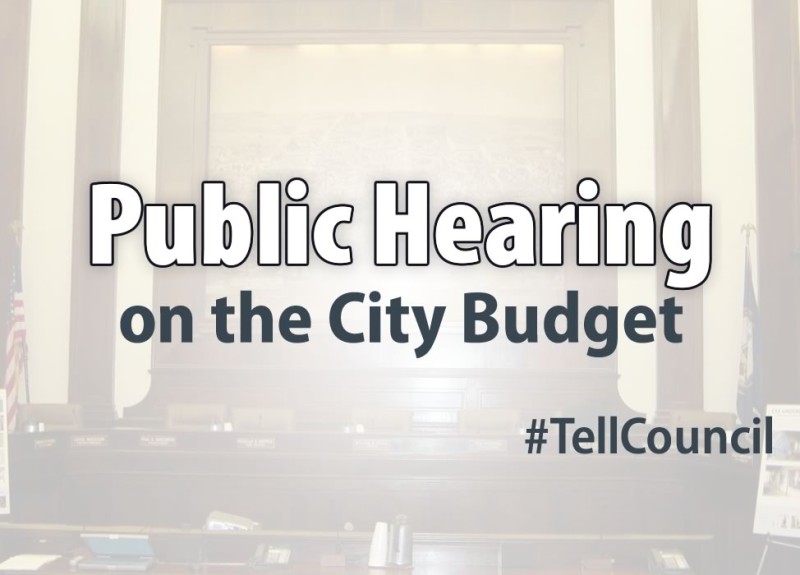 graphic advertising the City's public hearing