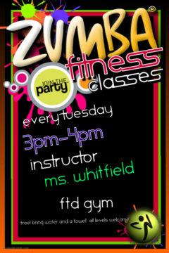 Zumba fitness class advertisement