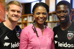 DC United team members with Veronica Jackson