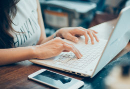 Person working on laptop