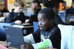 Student with laptop