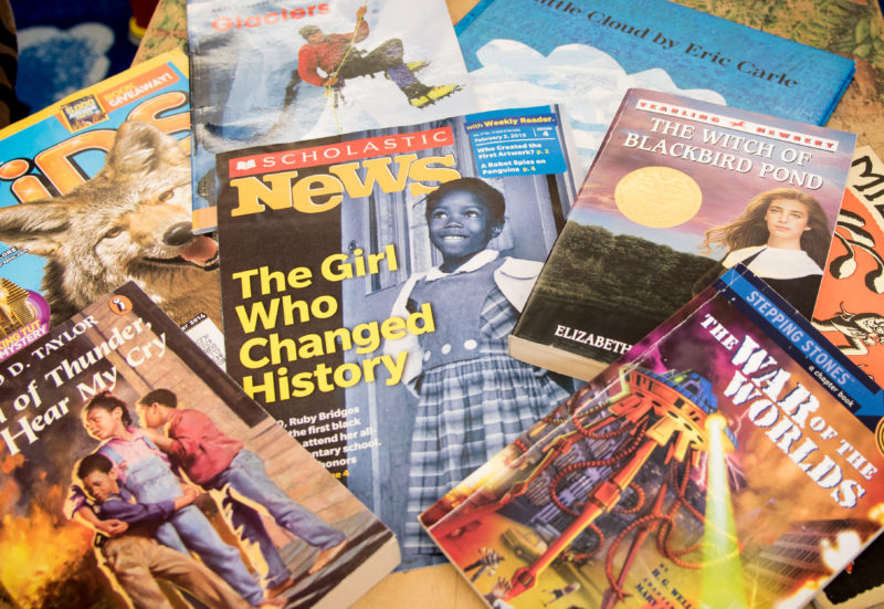 Spread of books and magazines