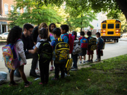 Tucker students on their first day of school.