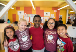 student from Jefferson Houston smile for the camera