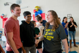 Laura Simons with students