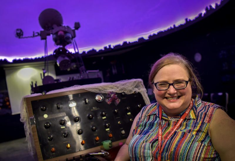 TC Williams planetarium projector with Dr. Melissa Hamilton