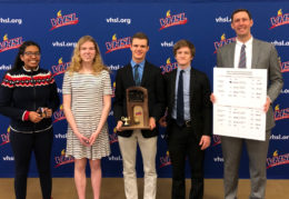 Senior Mark Bailey, juniors Kelly Jones and Townson Cocke and sophomore Emnet Arefe-Aine and coach Mattew Zahn