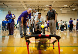 Students at Meet the Feet Special Olympics Virginia Event