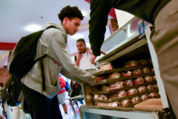 T.C. student selecting a meal during after school dinner club