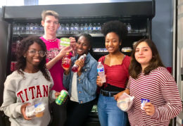 students inside Titan Cafe