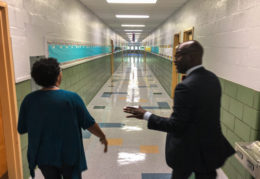 Polished floors of a school