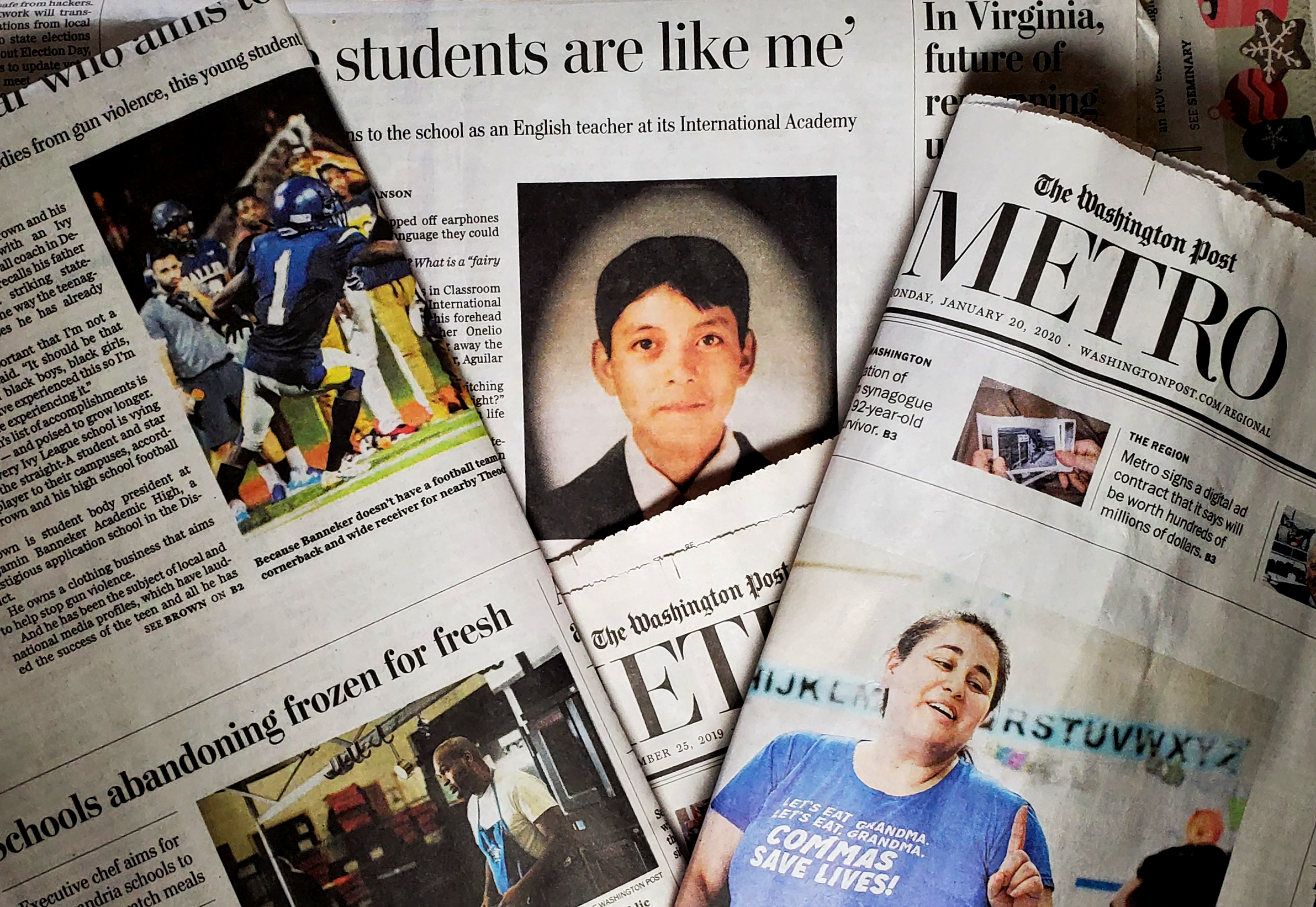Washington Post Metro section covers with ACPS stories