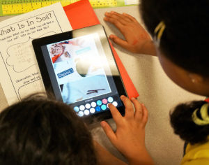 Students using tablet