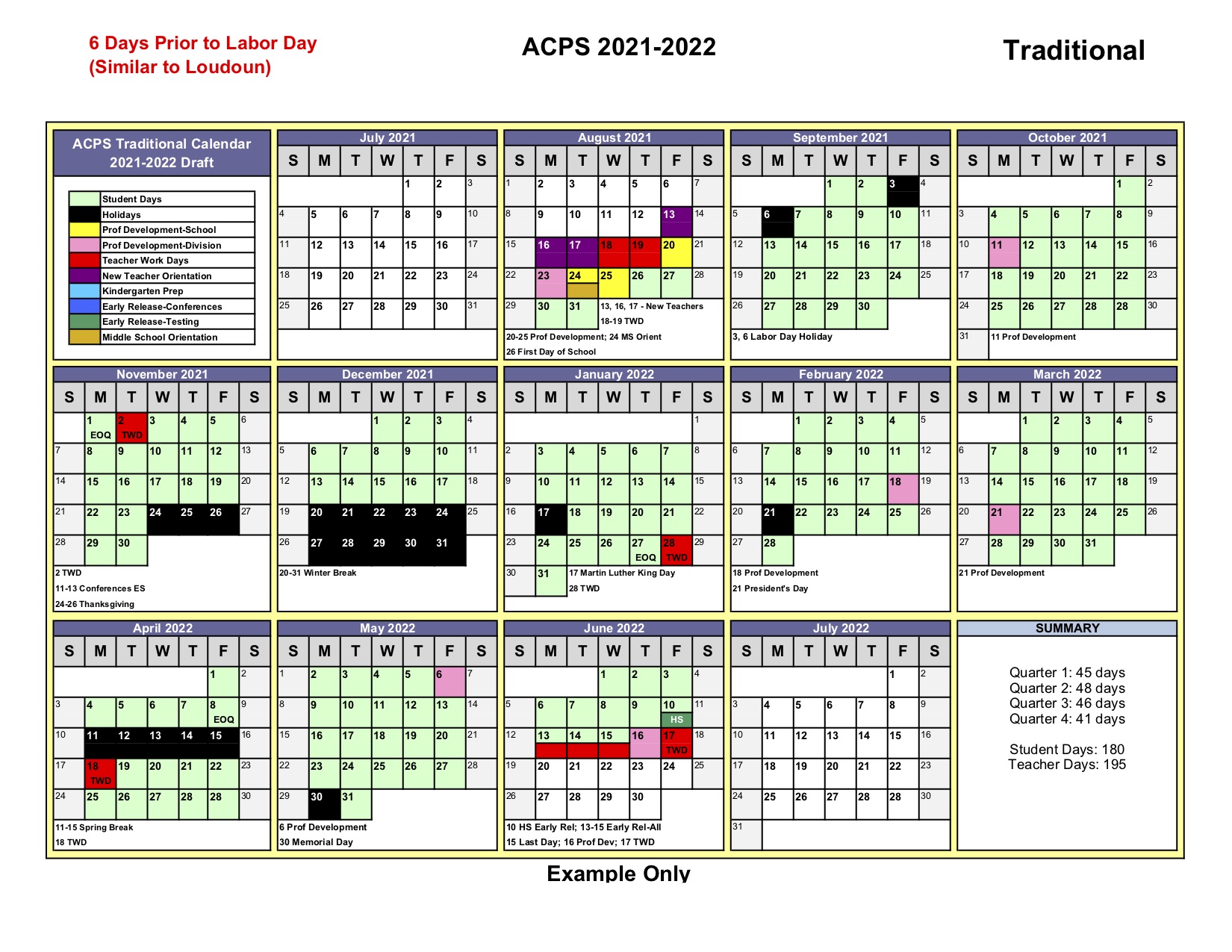 Acps Calendar 2021 2022 Calendar Page