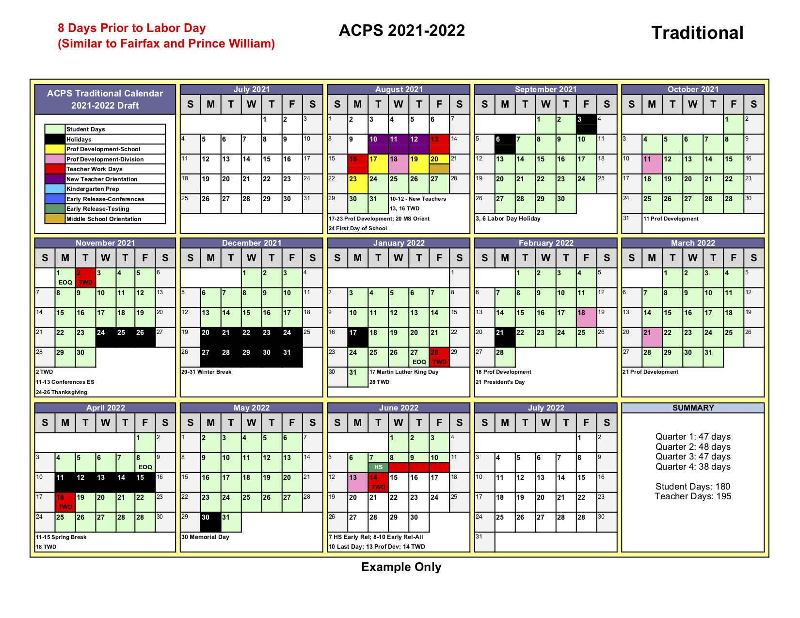 2021 Congressional Calendar